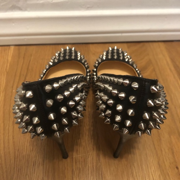 Christian Louboutins Bianca Black Spiked Heels - Picture 5 of 8